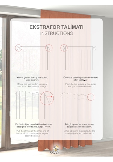 Br Favolli Kadife Dokulu Turuncu Ada Fon Perde Ekstrafor Büzgülü Dream Series Turuncu