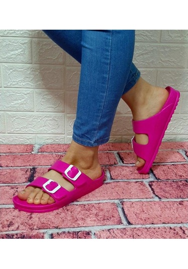 Hammerjack 234 Fuşya Pembe Çift Tokalı Havuz Plaj Günlük Terlik