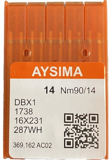 Aysıma Sanayi Tip Düz Dikiş Makina İğnesi İnce Dip Dbx1 Nm90/14