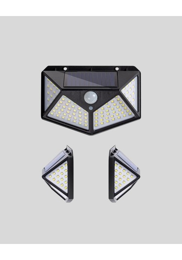 100 Led Solar Lamba Hareket Algılamalı Bahçe Duvar Dış Mekan Aydı