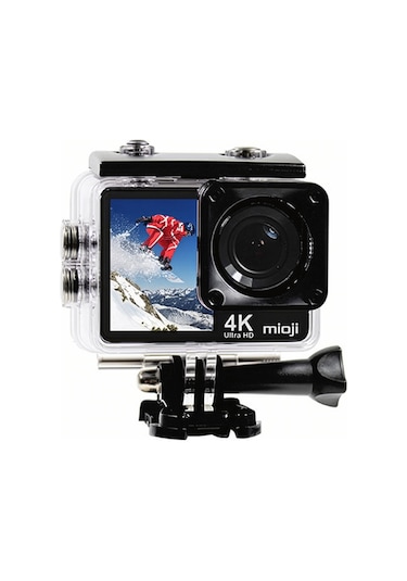 Mioji Action 12x 4k 60fps 20mp Çift Ekran Wifi 170 Aksiyon Kamerası Siyah