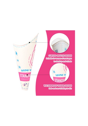 Yuntech01 Kadınlar İçin Dış Mekan Tuvaleti, Kamp Ve Yürüyüşlerde Dikey İdrar Cihazı, Hamileler İçin Tek Kullandım Kağıt Ürün, Araç İçin Acil Kullanim, Pembe 12'li Paket Çok Renkli