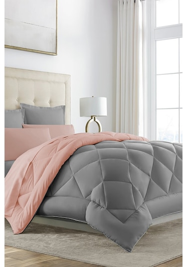 Alla Turca Çift Taraflı Lux Uyku Seti - Tek Kişilik Özel Çantalı Pudra-gri