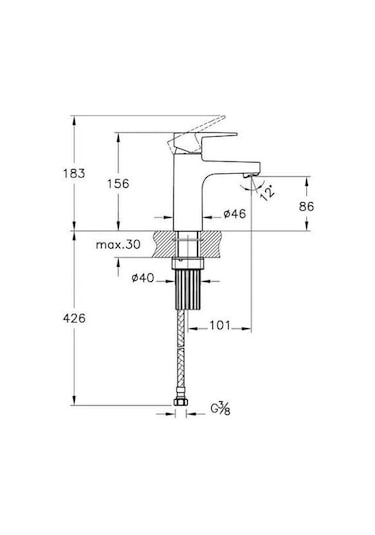 Artema A43044 Flow Square Krom Lavabo Bataryası