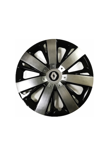 Renault Clio Uyumlu 15 Inç Piano Black Siyah Beyaz Renkli Jant Kapağı 4 Adet