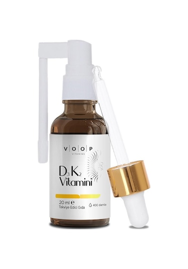 Voop D3K2 Vitamini. D3 Vitamini. D Vitamini Sprey Ve Damla 20 Ml