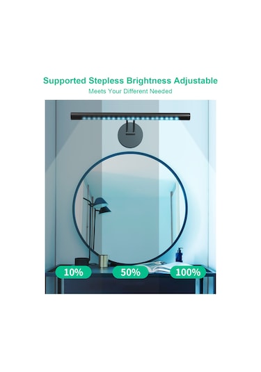 Tenfowee Usb Aydınlatmalı Dokunmatik Led Ayna Lambası - 3 Renk Sıcaklığı, Ayarlanabilir Açı, 25cm