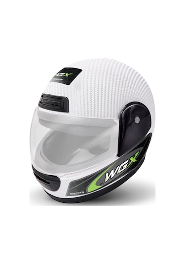 Wogen Fullface Kask Karbon Beyaz - Yeşil