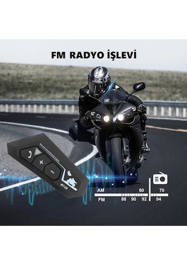 Bt22 Motosiklet Kask Kablosuz Intercom Su Geçirmez 5.0 Bluetooth