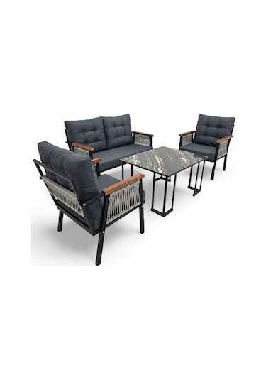 Venüs Metal İkili Oturma Gurubu 2+1+1 Gri