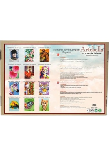 Artebella Numaralı Tuval Kompozit Boyama Antb0004 "Çiçek" 35X50 C
