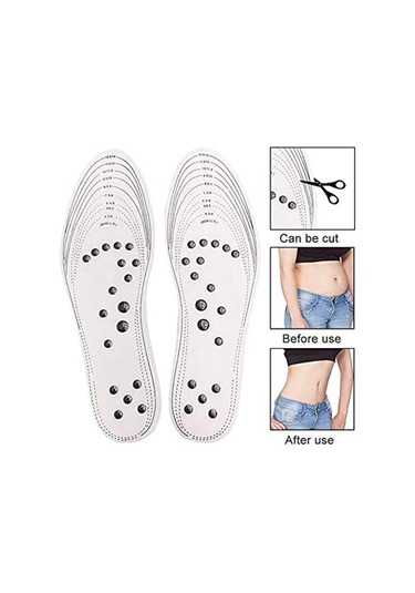 Ximistore9 Beyaz Manyetik Terapi İç Tabanı Ayak Masajı Ve Sağlık İçin Silikon Akupresür Tabanlık Çok Renkli