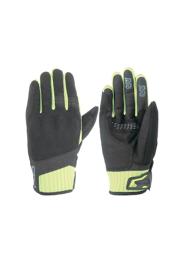 Oj Lever Siyah/sarı Korumalı Motosiklet Eldiveni S