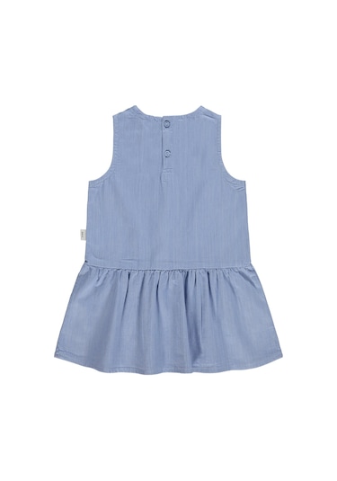 Civil Baby Çiçek Nakışlı 6-18 Ay Elbise - Mavi