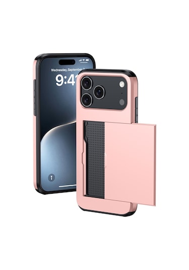Snapbuy, İphone Uyumlu İçin Kredi Kartı Bölmesi Olan Cüzdan Kılıfı  İphone Uyumlu 16e Rose Gold