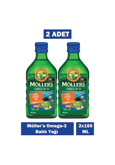 Möller's Omega-3 Balık Yağı Şurubu Tutti Frutti 150 Ml 2 Adet
