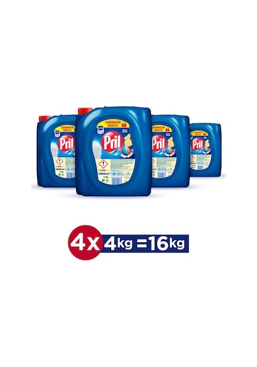 Pril Elde Yıkama Sıvı Bulaşık Deterjanı 4 x 4 KG Limon