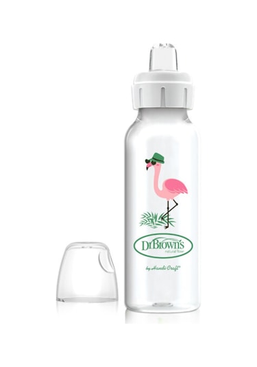 Dr Browns Sippy Spout Dar Ağız PP Biberon 250 ml Flamingo - Şeffaf