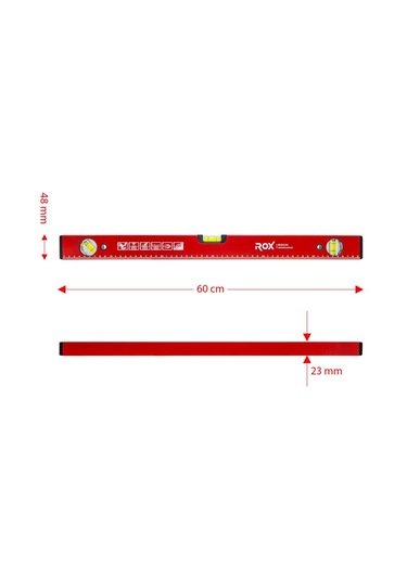 Rox 0349 Mıknatıslı Alüminyum Su Terazisi 60 Cm