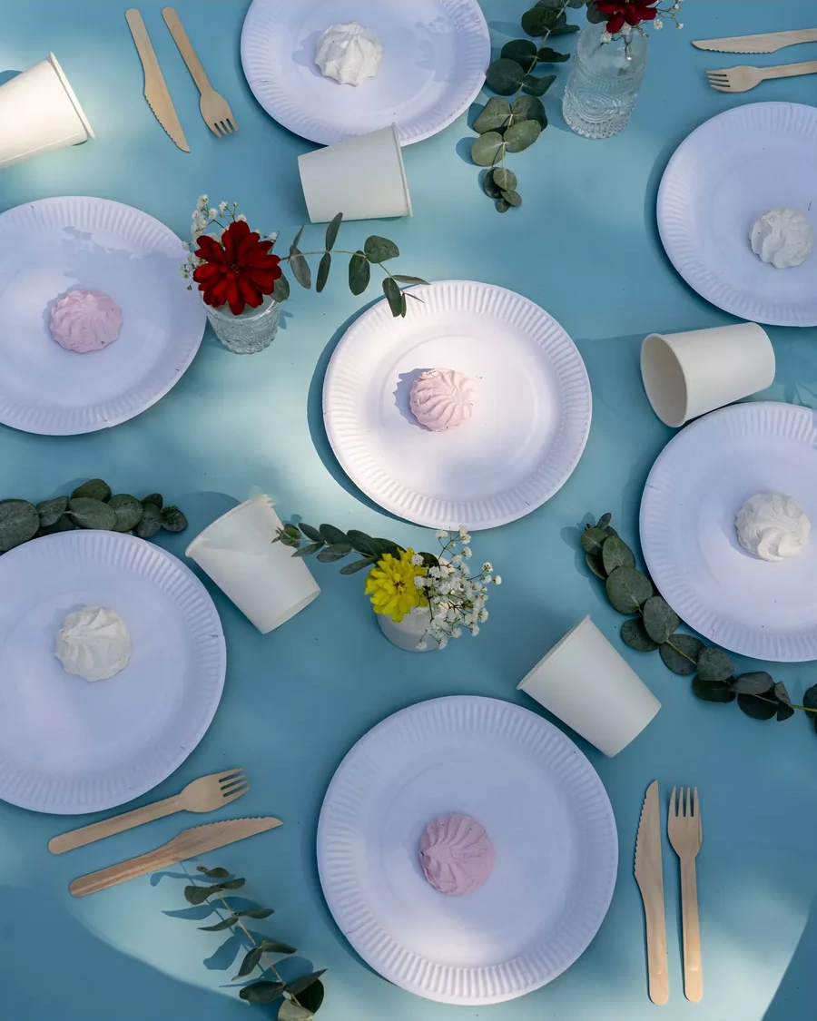 Ajvıen Kompanı Tek Kullanımlık Beyaz Tabaklar 23 Cm 100 Adet Kağıttan 224340428 Beyaz Dokulu