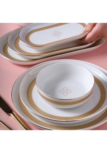 Güral Porselen Bilbao 30 Parça 6 Kişik Yemek Takımı - 5982 Krem