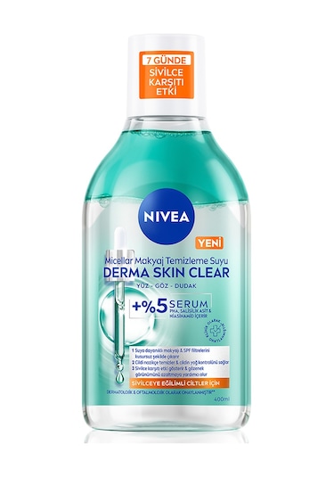 Nivea Yüz Bakım Derma Skin Clear Micellar Makyaj Temizleme Suyu 400 Ml