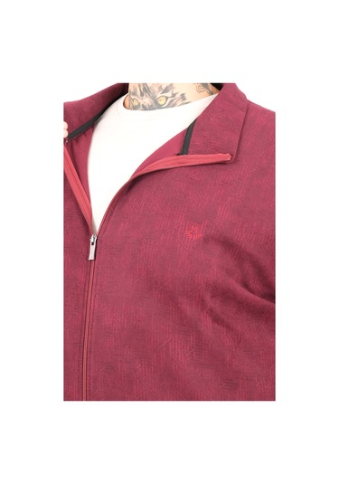 Mode Xl Erkek Büyük Beden Hırka Fermuarlı U24442 Bordo