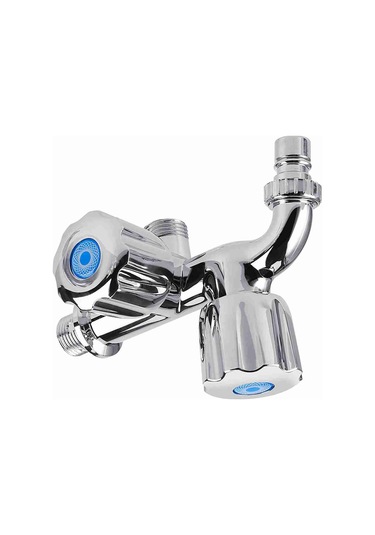 Yaozixa Krom Kaplama Plastik Tek Soğuk Su Musluğu, Çift Kanal Ve Ayırılmış Kontrol Kolu, G 1/2 Bağlantı, Ev Ve Bahçe İçin