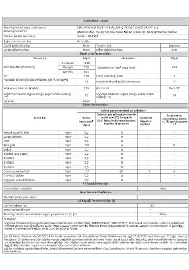 Simfer 2519 463 LT No-Frost Çift Kapılı Dijital Buzdolabı