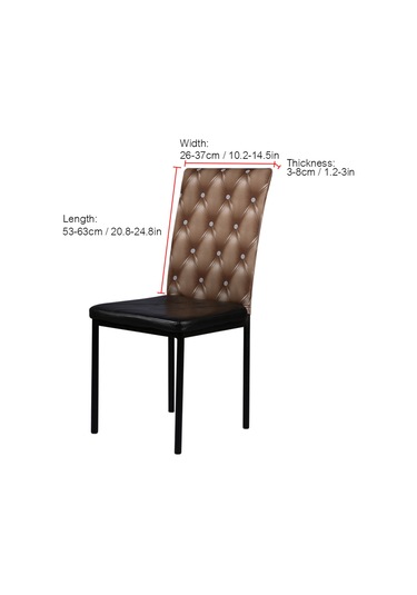 Skycity 2 Adet Şampanya Rengi 3d Deri Desenli Spandex Sandalye Örtüsü - Ev Otel Dekorasyonu, Esnek, Yıkama Uygun Şampanya