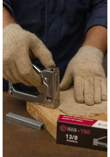 Profesyonel Büyük Zımba Makinesi + 1 Kutu Zımba Teli Deri, Kumaş, Plastik, Ahşap İçin Dayanıklı