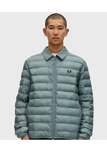 Fred Perry J1301 Collared Insulated Erkek Mont Yeşil