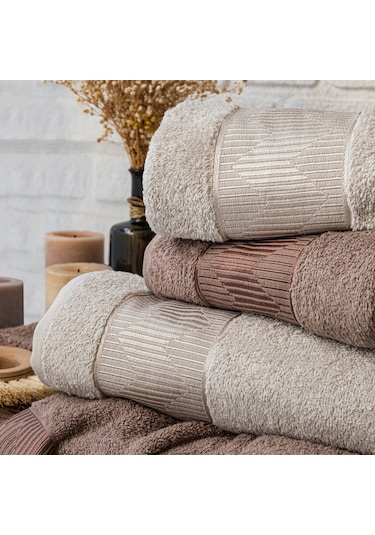 Schafer Home Sally Jakarlı Banyo Seti 6 Parça-bej/ekru Bej - Ekru