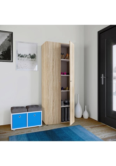 İlza Ayakkabılık - Çok Amaçlı Dolap - Kiler Dolabı - 80 Cm Atlantik Çam
