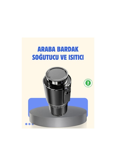 Araç İçi Akıllı Bardaklık Isıtıcı Soğutucu Dijital Ekranlı