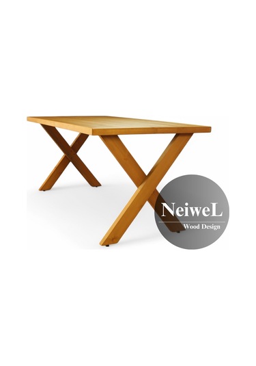 Neiwel Koen Doğal Ahşap Yemek Masası-120-240 Açık Ceviz