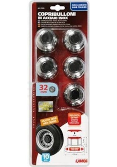 Lampa 32Mm Bijon Kapağı Parlak Paslanmaz Çelik 10 Adet 97970