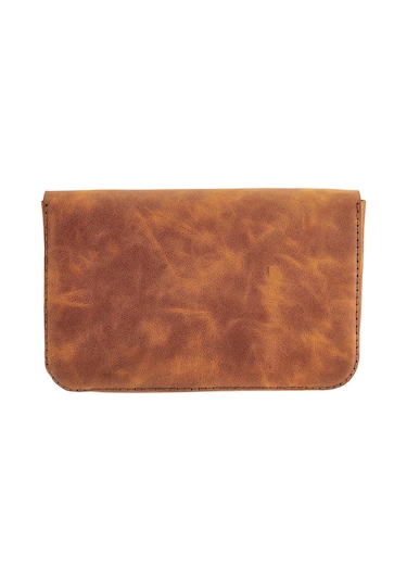 Twingold İsme Özel Çıtçıtlı Küçük El Çantası - %100 Rainbow Deri - Ac14001 - Camel Camel