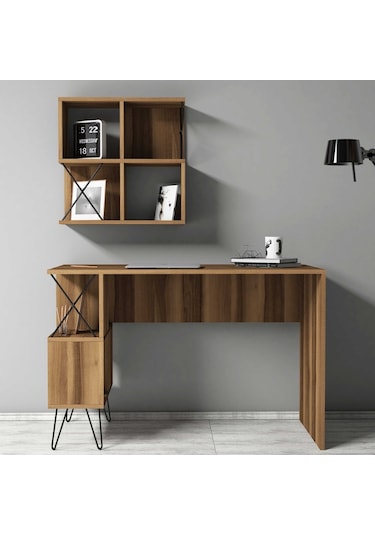 Variant Variant Extra Duvar Raflı Çalışma Masası - Ceviz