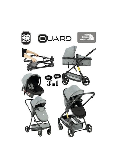 Quard Promax Travel Sistem Bebek Arabası Gri
