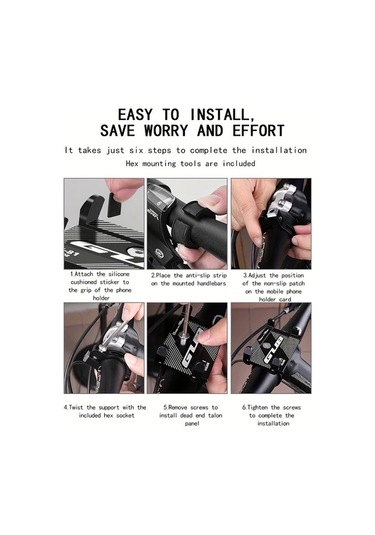 Elmpaly Gub Bisiklet Alüminyum Telefon Tutucu G81 3.5-6.2 İnç Titanyum Titanyum