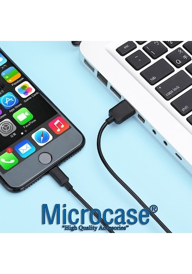 Microcase Apple Uyumlu iPhone iPad Lightning Usb Şarj Ve Data Kablosu 3 Metre Siyah