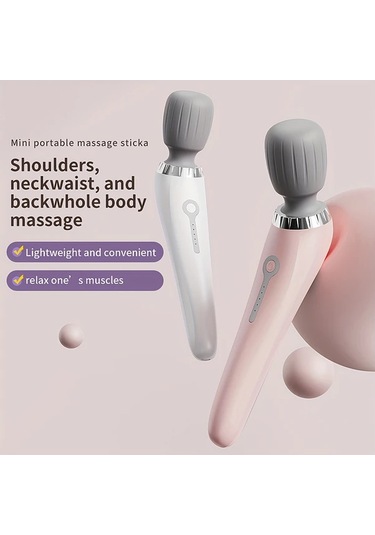 Elmpaly Pembe Şarj Edilebilir Elektrikli Masaj Tabancası Boyun Omuz Bacak Sırt Kas Rahatlatma Pembe