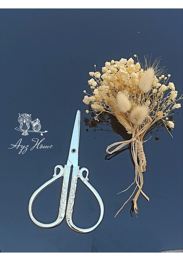 Doğal Kuru Çiçekli Söz Nişan Kurdele Makası