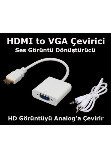 HDMI To Vga Ses Aktarım Dahil HDMI To Vga Çevirici Dönüştürücü