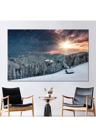 80x160cm 1 Parça Kanvas Tablo, Gün Batımı Manzarası Posteri