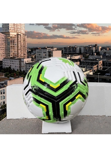 2025 Desenli Tasarım Futbol Topu 4 Astarlı No:5 480 Gr + Pompa Hediyeli X506 Çok Renkli