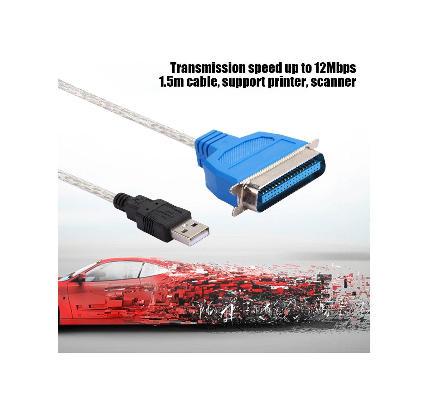 Shineyee Usb'den Paralel Port'a Ieee 1284 Dönüştürücü Yazıcı Kablosu, 12mbps Hız, 1.5m Uzunluk, Windows Desteği, Sıcak Takma, Tüm Paralel Yazıcılar İçin