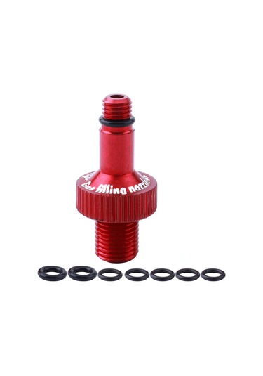 Qingmipy 7075 Alyüminyum Mtb Arka Amortisör Gaz Adaptörü - Rockshox/dt Swiss/marzocchi Uyumlu, Ifp Basınçlandırma, Kırmızı