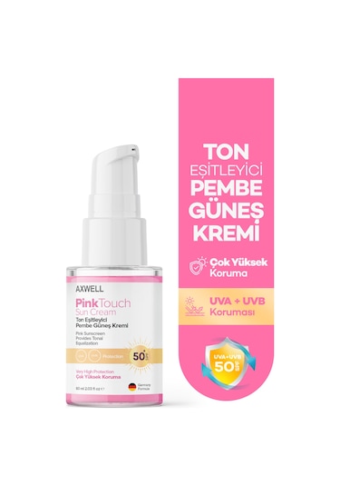 Axwell Premium Pinktouch Ton Eşitleyici Pembe Güneş Kremi SPF50+ 60 ML
